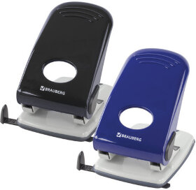 Дырокол металлический BRAUBERG &quot;Style&quot;, до 50 листов, ассорти (синий/черный), 221278