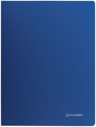 Папка с пластиковым скоросшивателем BRAUBERG "Office", синяя, до 100 листов, 0,5 мм, 222644