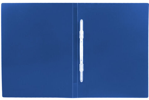 Папка с пластиковым скоросшивателем BRAUBERG "Office", синяя, до 100 листов, 0,5 мм, 222644