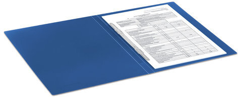 Папка с пластиковым скоросшивателем BRAUBERG "Office", синяя, до 100 листов, 0,5 мм, 222644