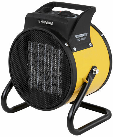 Тепловая пушка электрическая SONNEN THG-3000R, 3 кВт, 220В, керамический нагреватель, 456193