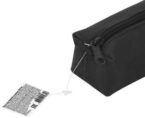 Пенал-тубус ПИФАГОР на молнии, текстиль, черный, 20х5 см, 104390