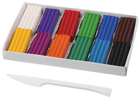 Пластилин классический ПИФАГОР ШКОЛЬНЫЙ, 12 цветов, 180 г, со стеком, 105434