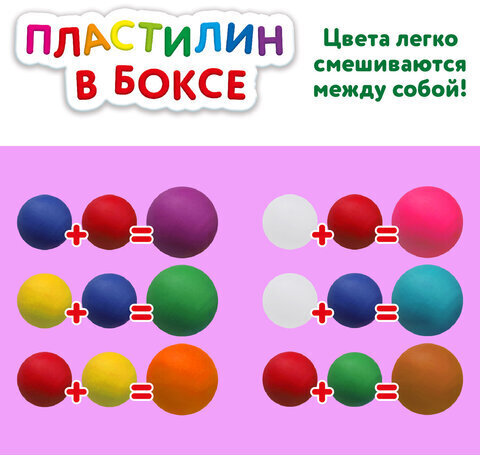 Пластилин в боксе ЮНЛАНДИЯ, 7 цветов, 380 г, 3 стека, 10 формочек, 105864