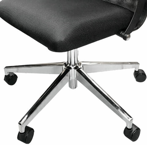 Кресло офисное МЕТТА "К-6" хром, рецик. кожа, сиденье и спинка мягкие, темно-коричневое