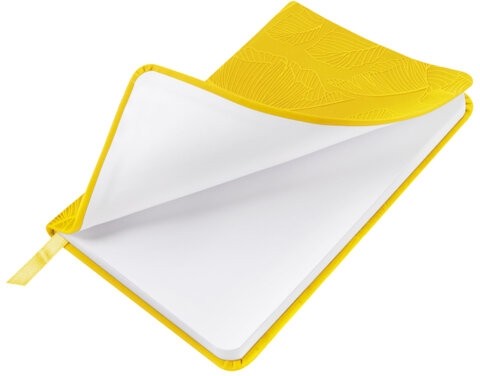 Еженедельник датированный 2026 МАЛЫЙ ФОРМАТ 95х155 мм, А6, BRAUBERG "Foliage", под кожу, желтый, 117200