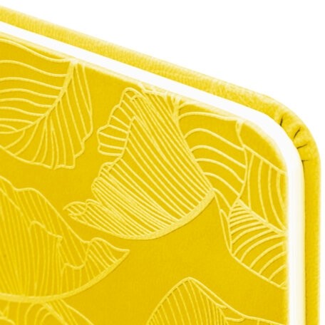 Еженедельник датированный 2026 МАЛЫЙ ФОРМАТ 95х155 мм, А6, BRAUBERG "Foliage", под кожу, желтый, 117200