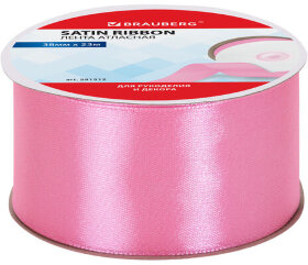 Лента атласная ширина 38 мм, длина 23 м, розовая, BRAUBERG, 591512