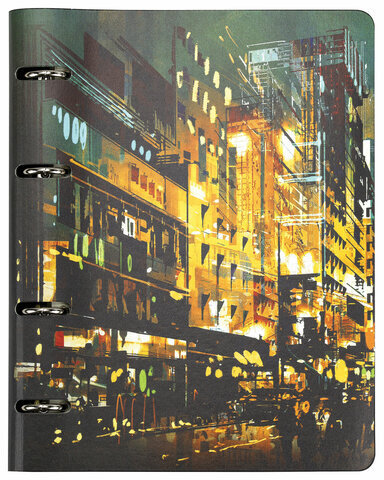 Тетрадь на кольцах А5 (180х220 мм), 80 л., под кожу, BRAUBERG VISTA, "Avenue", 112137