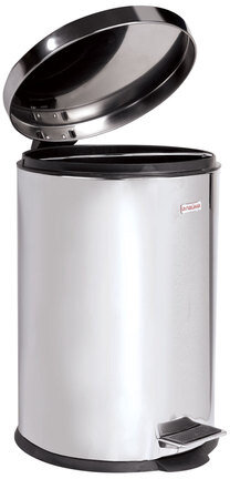Ведро-контейнер для мусора (урна) с педалью LAIMA "Classic", 20 л, зеркальное, нержавеющая сталь, со съемным внутренним ведром, 232262