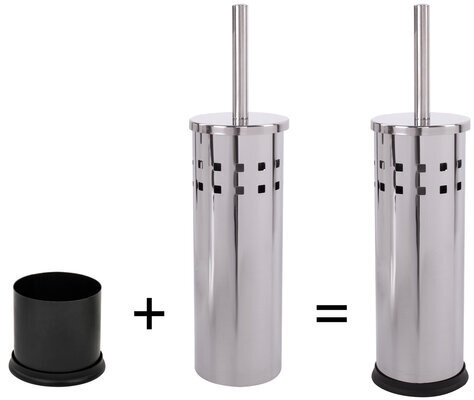 Ерш для унитаза LAIMA, с подставкой, нержавеющая сталь, зеркальный, 601616