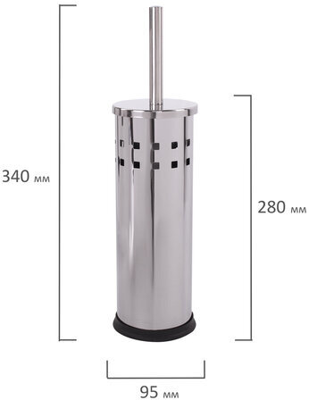 Ерш для унитаза LAIMA, с подставкой, нержавеющая сталь, зеркальный, 601616