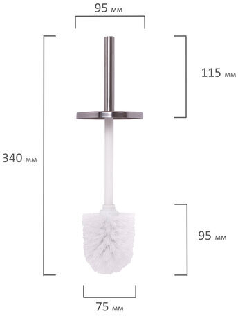 Ерш для унитаза LAIMA, с подставкой, нержавеющая сталь, зеркальный, 601616