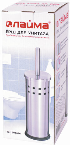 Ерш для унитаза LAIMA, с подставкой, нержавеющая сталь, зеркальный, 601616