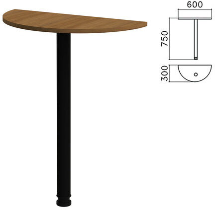 Стол приставной полукруг "Канц", 600х300х750 мм, цвет орех пирамидальный (КОМПЛЕКТ)