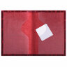 Обложка для паспорта натуральная кожа Croc, "PASSPORT", красная, BRAUBERG, 237180