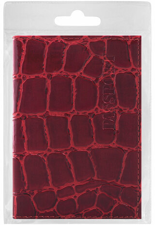 Обложка для паспорта натуральная кожа Croc, "PASSPORT", красная, BRAUBERG, 237180