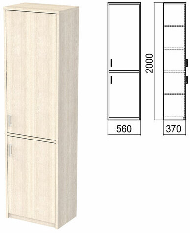 Шкаф закрытый "Арго", 560х370х2000 мм, ясень шимо (КОМПЛЕКТ)