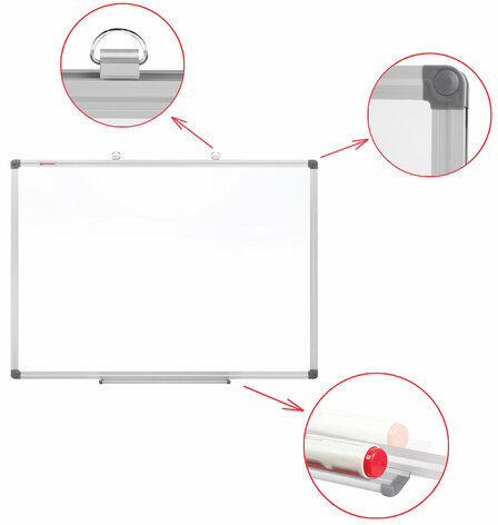 Доска магнитно-маркерная 60х90 см, алюминиевая рамка, BRAUBERG "Extra", 237554