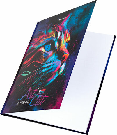 Дневник 5-11 класс 48 л., твердый, BRAUBERG, глянцевая ламинация, с подсказом, "Space cat", 106865