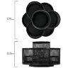 Подставка-органайзер вращающаяся BRAUBERG "Germanium", 7 секций, 110х165х175 мм, черная, металл, 237980