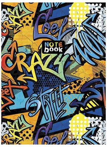 Блокнот А5 (146х205 мм), 60 л., гребень, фольга, TWIN лак, клетка, "МИКС 2" (4 вида), 099036