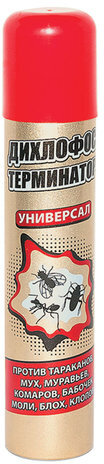 Средство от насекомых 180 мл, ДИХЛОФОС "Терминатор", без запаха, от всех видов насекомых, аэрозоль