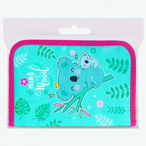 Пенал BRAUBERG, 1 отделение, 1 откидная планка, полиэстер, 21х14 см, "Koala", 270307