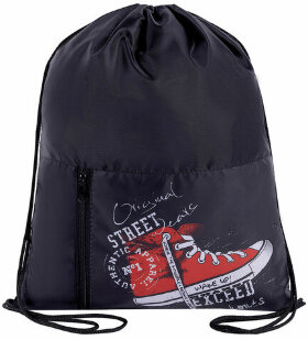 Мешок для обуви ЮНЛАНДИЯ, карман на молнии, 33х42 см, &quot;Original wears&quot;, 271056