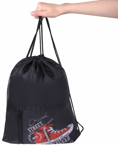 Мешок для обуви ЮНЛАНДИЯ, карман на молнии, 33х42 см, "Original wears", 271056