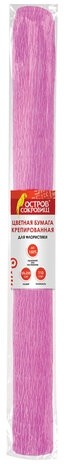 Бумага гофрированная/креповая, 110 г/м2, 50х250 см, розовая, ОСТРОВ СОКРОВИЩ, 129150