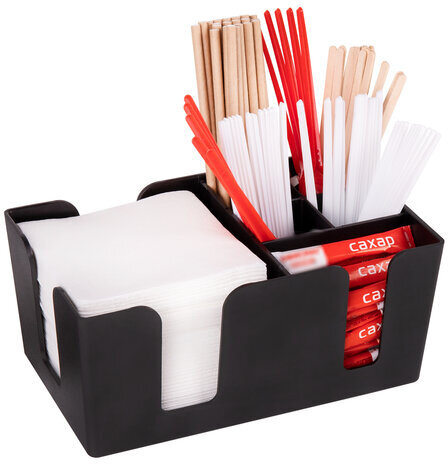 Подставка-органайзер барная (шесть отделений) для салфетки, сахара, размешивателей, зубочисток, трубочек, ложечек, LAIMA, 608100