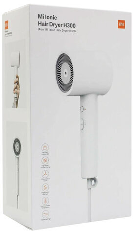 Фен XIAOMI Mi Ionic Hair Dryer H300, 1600 Вт, 2 скорости, 3 температурных режима, ионизация, белый, BHR5081G