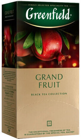 Чай GREENFIELD (Гринфилд) "Grand Fruit", черный, гранат-розмарин, 25 пакетиков в конвертах по 1,5 г, 1387-10