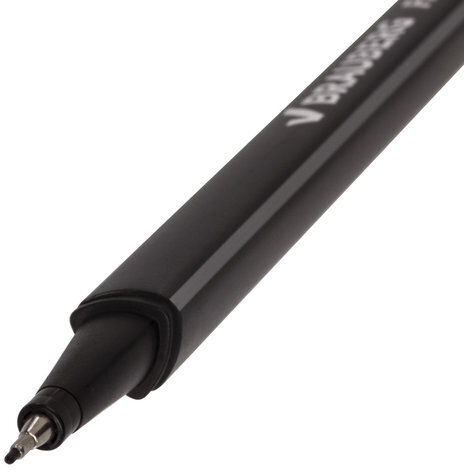 Ручка капиллярная (линер) BRAUBERG "Aero", ЧЕРНАЯ, трехгранная, металлический наконечник, линия письма 0,4 мм, 142252