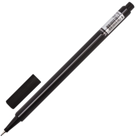 Ручка капиллярная (линер) BRAUBERG "Aero", ЧЕРНАЯ, трехгранная, металлический наконечник, линия письма 0,4 мм, 142252