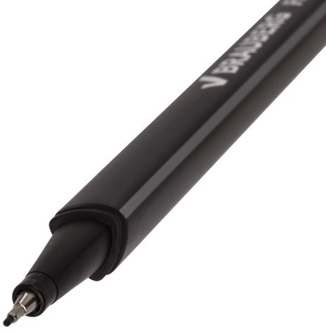 Ручка капиллярная (линер) BRAUBERG "Aero", ЧЕРНАЯ, трехгранная, металлический наконечник, линия письма 0,4 мм, 142252