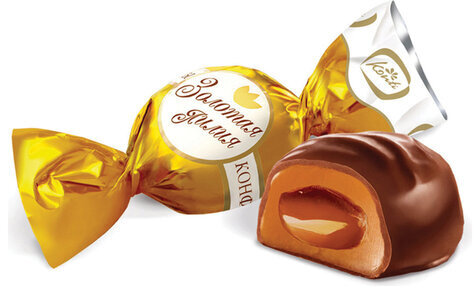 Конфеты шоколадные ЗОЛОТАЯ ЛИЛИЯ на основе тоффи, со сгущенным молоком, 1000 г, пакет, 16511