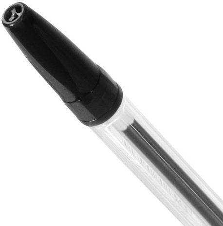 Ручка шариковая STAFF "C-51", ЧЕРНАЯ, корпус прозрачный, узел 1 мм, линия письма 0,5 мм, 142813