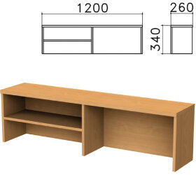 Надстройка для стола письменного &quot;Монолит&quot;, 1200х260х340 мм, 1 полка, цвет бук бавария, НМ37.1