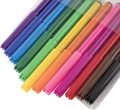 Фломастеры ЮНЛАНДИЯ 12 цветов, "УРОКИ РИСОВАНИЯ", вентилируемый колпачок, ПВХ, 151416