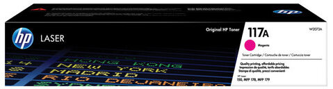 Картридж лазерный HP (W2073A) для HP Color Laser 150a/nw/178nw/fnw, №117A, пурпурный, оригинальный, ресурс 700 страниц