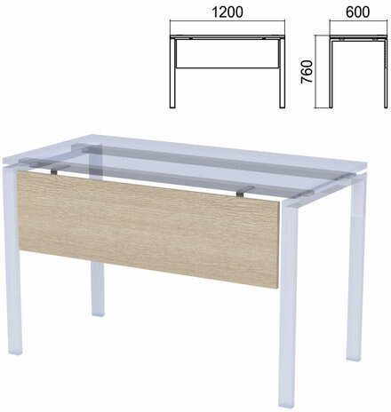 Царга к столам на металлокаркасе "Арго", шириной 1200 мм, ясень шимо