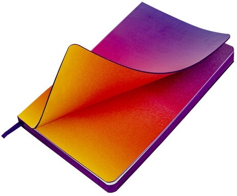 Ежедневник недатированный А5 138х213 мм, BRAUBERG GRADE, под кожу, 136 л., фиолетовый-жёлтый, 114462