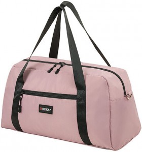 Сумка спортивная HEIKKI EFFECT (ХЕЙКИ), металлическая фурнитура, пыльная роза, 26x48x21 см, 272624