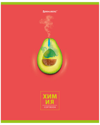Тетрадь предметная "AVOCADO" 48 л., глянцевый лак, ХИМИЯ, клетка, BRAUBERG, 404284
