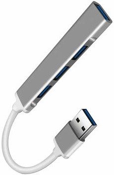 Хаб USB 2.0, 4 порта, серый, RED LINE, УТ000039263