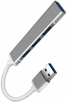 Хаб USB 2.0, 4 порта, серый, RED LINE, УТ000039263