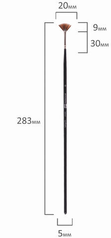 Кисть художественная профессиональная BRAUBERG ART CLASSIC, синтетика, мягкая, веерная, № 0, длинная ручка, 200947