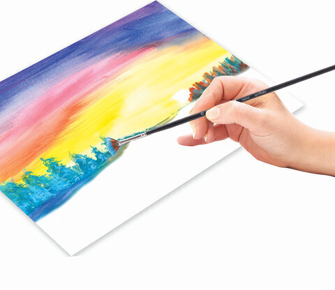 Кисть художественная профессиональная BRAUBERG ART CLASSIC, синтетика, мягкая, веерная, № 0, длинная ручка, 200947